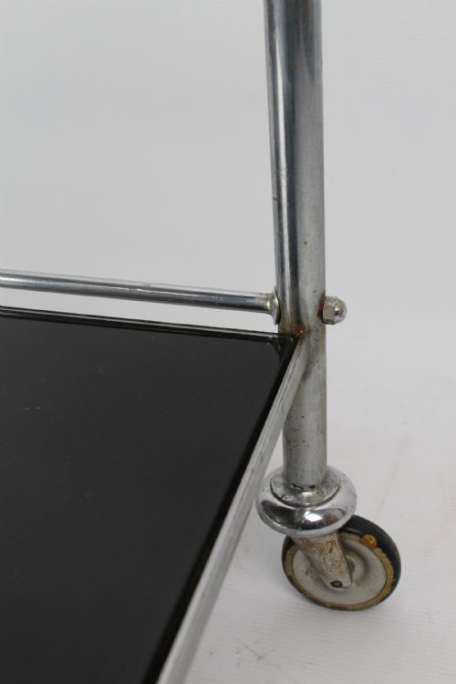 ART DECO CHROME BLACK GLASS TROLLEY - ADDITIONAL PHOTO 10