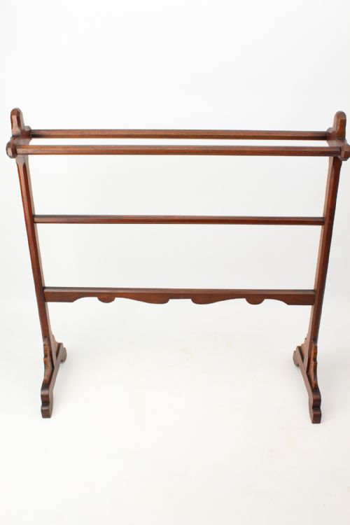 VICTORIAN GOTHIC REVIVAL WALNUT TOWEL RAIL - ADDITIONAL PHOTO 1