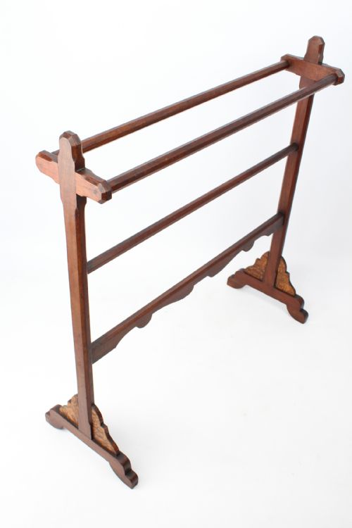 VICTORIAN GOTHIC REVIVAL WALNUT TOWEL RAIL - ADDITIONAL PHOTO 3