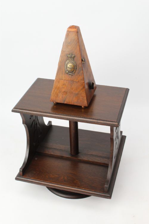 SMALL EDWARDIAN ARTS CRAFTS OAK TABLE TOP REVOLVING BOOKCASE - ADDITIONAL PHOTO 5