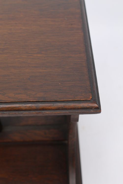 SMALL EDWARDIAN ARTS CRAFTS OAK TABLE TOP REVOLVING BOOKCASE - ADDITIONAL PHOTO 7