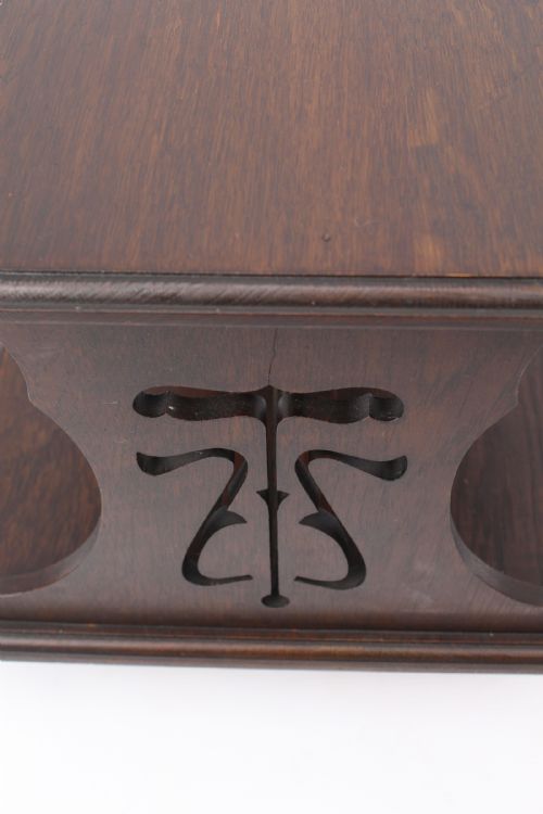 SMALL EDWARDIAN ARTS CRAFTS OAK TABLE TOP REVOLVING BOOKCASE - ADDITIONAL PHOTO 8