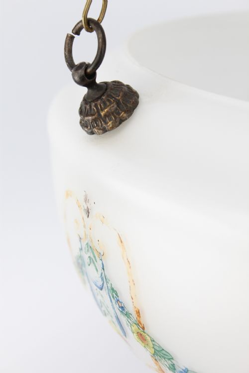 NEOCLASSICAL PAINTED GLASS PLAFONNIER LIGHT SHADE - ADDITIONAL PHOTO 5