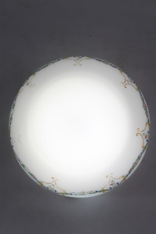 NEOCLASSICAL PAINTED GLASS PLAFONNIER LIGHT SHADE - ADDITIONAL PHOTO 12