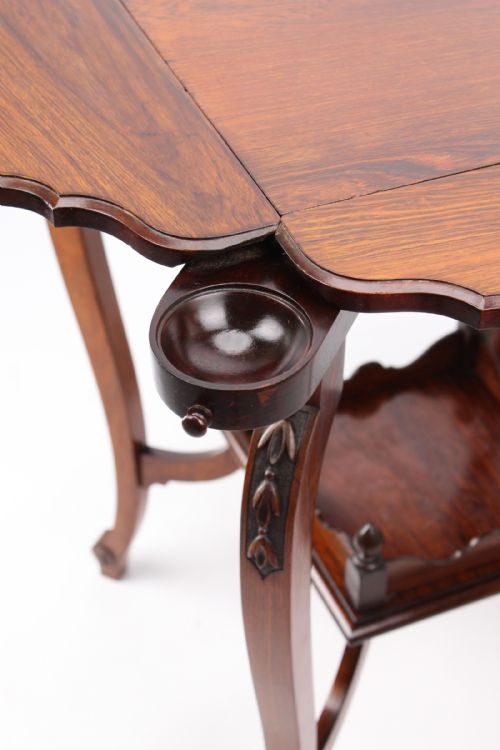 SMALL VICTORIAN ROSEWOOD GAMES TABLE LAMP TABLE GILLOW - ADDITIONAL PHOTO 6