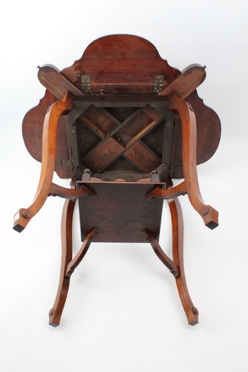 SMALL VICTORIAN ROSEWOOD GAMES TABLE LAMP TABLE GILLOW - ADDITIONAL PHOTO 11