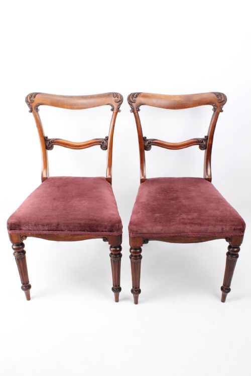 Pair Victorian Rosewood Dining Chairs