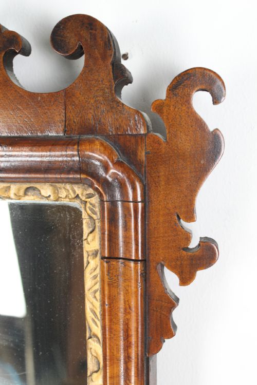 GEORGE II WALNUT CHIPPENDALE FRETWORK MIRROR - ADDITIONAL PHOTO 3