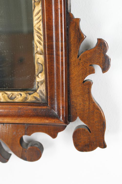 GEORGE II WALNUT CHIPPENDALE FRETWORK MIRROR - ADDITIONAL PHOTO 4