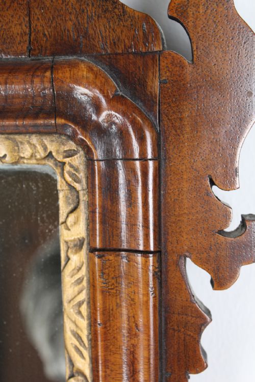 GEORGE II WALNUT CHIPPENDALE FRETWORK MIRROR - ADDITIONAL PHOTO 8