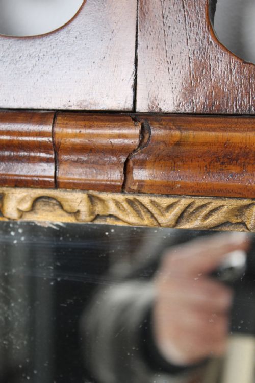 GEORGE II WALNUT CHIPPENDALE FRETWORK MIRROR - ADDITIONAL PHOTO 9
