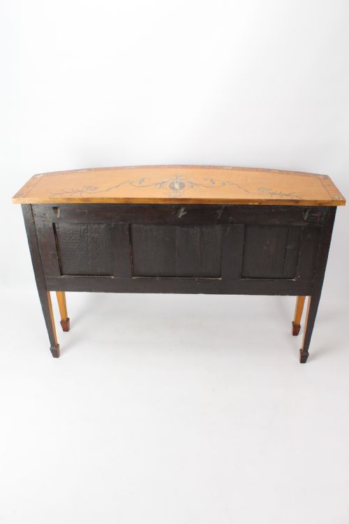 VICTORIAN PAINTED SATINWOOD BOW FRONT SIDE CABINET - ADDITIONAL PHOTO 2
