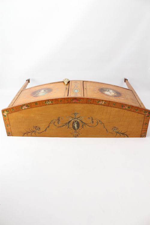 VICTORIAN PAINTED SATINWOOD BOW FRONT SIDE CABINET - ADDITIONAL PHOTO 18