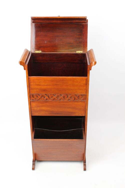 SLIM EDWARDIAN WALNUT MUSIC CABINET - ADDITIONAL PHOTO 1