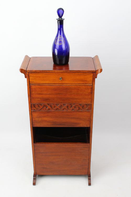 SLIM EDWARDIAN WALNUT MUSIC CABINET - ADDITIONAL PHOTO 2