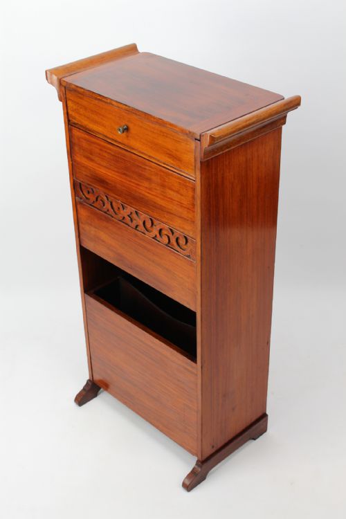 SLIM EDWARDIAN WALNUT MUSIC CABINET - ADDITIONAL PHOTO 4