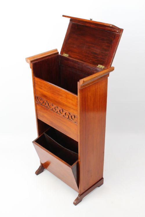 SLIM EDWARDIAN WALNUT MUSIC CABINET - ADDITIONAL PHOTO 5