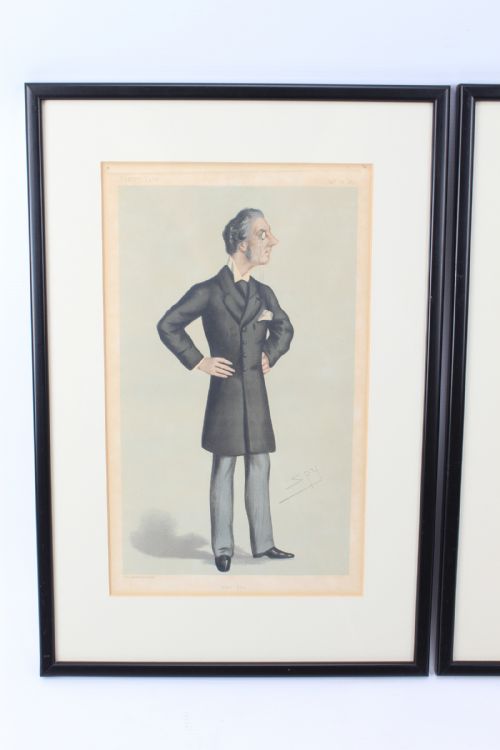 fig 1. Pair Antique Vanity Fair Spy Prints