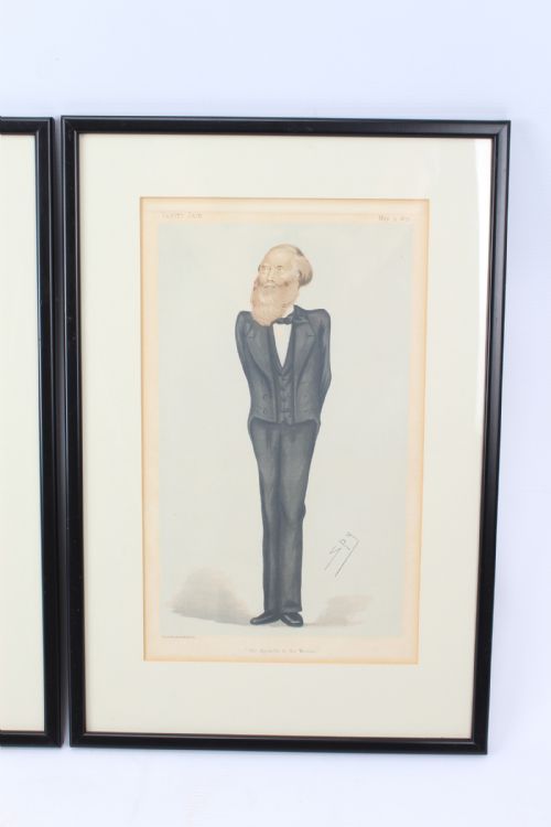 fig 2. Pair Antique Vanity Fair Spy Prints