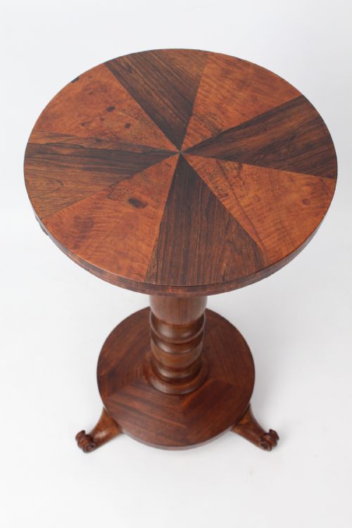 ANTIQUE WILLIAM IV SPECIMEN WOOD TOP LAMP TABLE - ADDITIONAL PHOTO 1