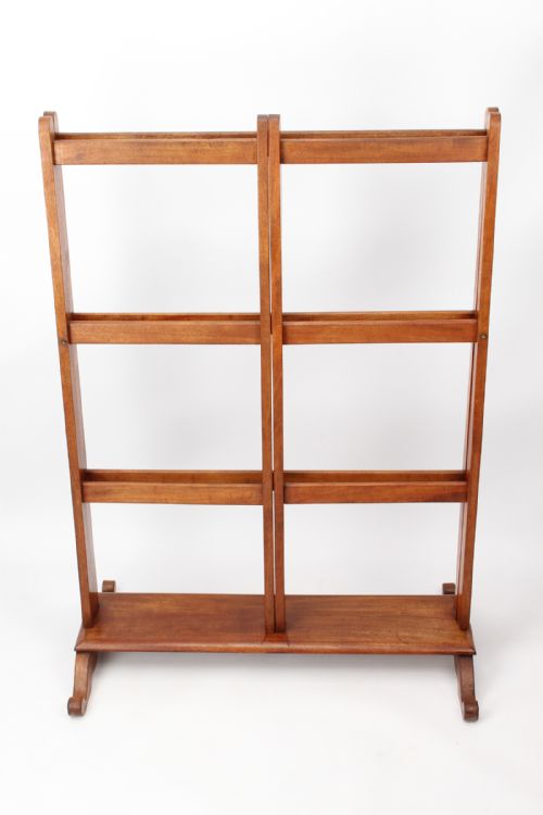 VICTORIAN MAHOGANY FOLDING CHEVAL TOWEL RAIL - ADDITIONAL PHOTO 1