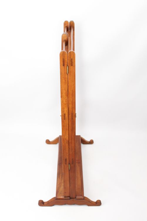 VICTORIAN MAHOGANY FOLDING CHEVAL TOWEL RAIL - ADDITIONAL PHOTO 2