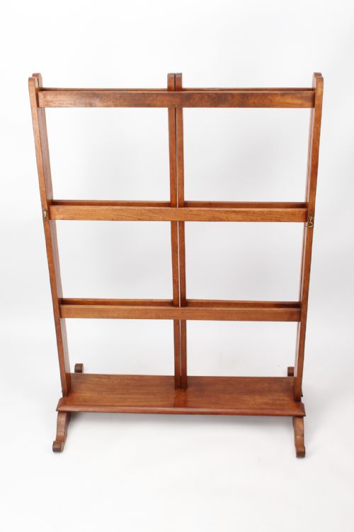 VICTORIAN MAHOGANY FOLDING CHEVAL TOWEL RAIL - ADDITIONAL PHOTO 3