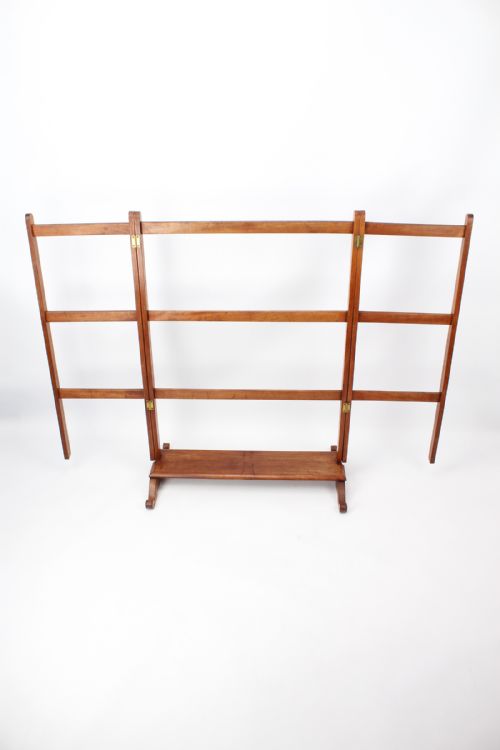 VICTORIAN MAHOGANY FOLDING CHEVAL TOWEL RAIL - ADDITIONAL PHOTO 4
