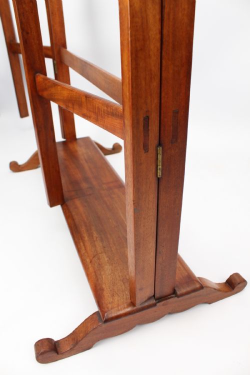 VICTORIAN MAHOGANY FOLDING CHEVAL TOWEL RAIL - ADDITIONAL PHOTO 12