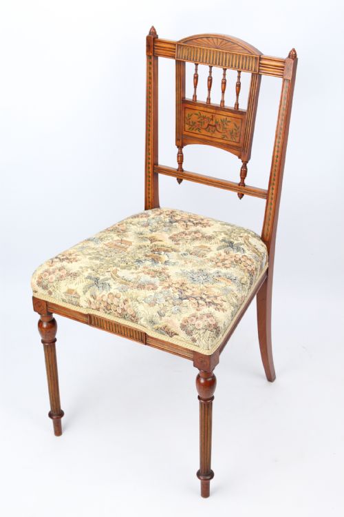 fig 1. Edwardian Arts & Crafts Walnut & Gilt Side Chair