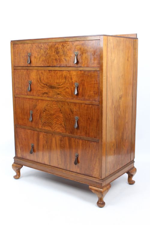 fig 1. Art Deco Burr Walnut Chest of Drawers