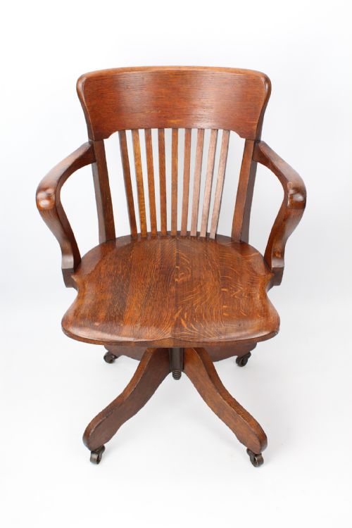 Edwardian Oak Swivel Desk Chair