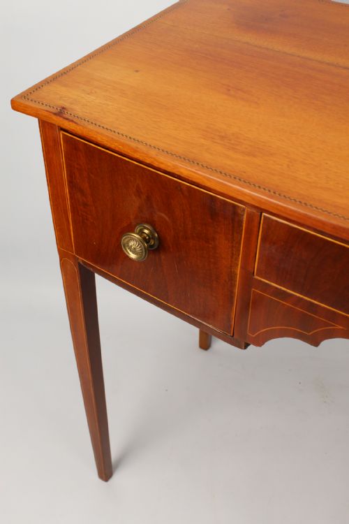 ANTIQUE GEORGIAN INLAID MAHOGANY DESK - ADDITIONAL PHOTO 4