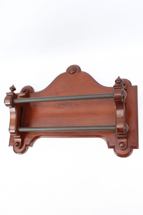 VICTORIAN MAHOGANY HANGING DOUBLE TOWEL RAIL