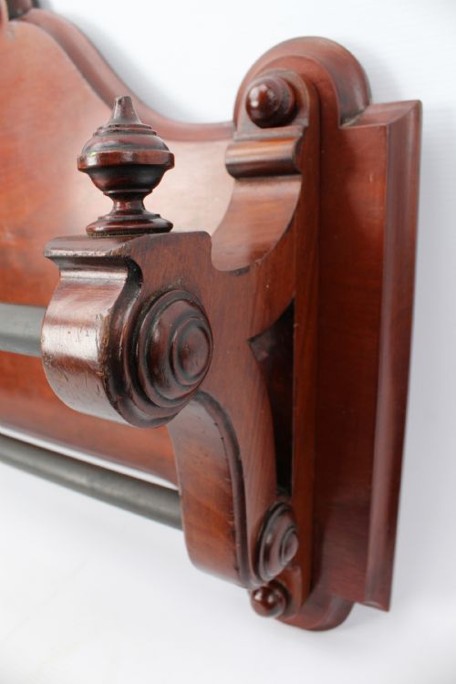 VICTORIAN MAHOGANY HANGING DOUBLE TOWEL RAIL - ADDITIONAL PHOTO 4