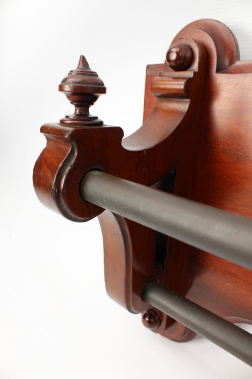 VICTORIAN MAHOGANY HANGING DOUBLE TOWEL RAIL - ADDITIONAL PHOTO 5