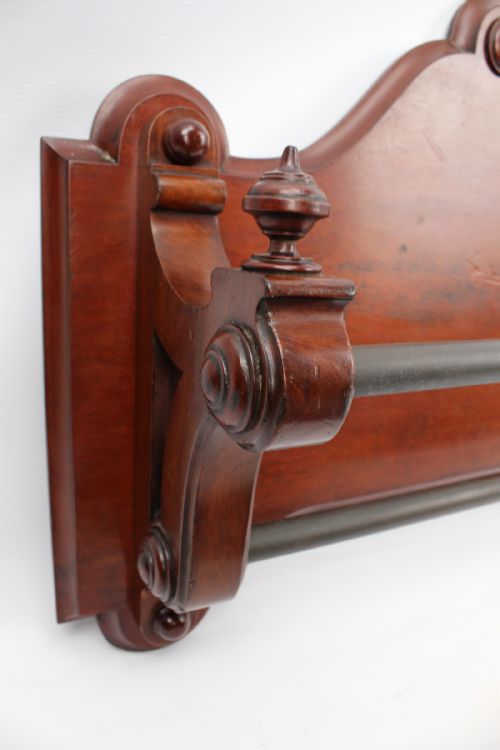 VICTORIAN MAHOGANY HANGING DOUBLE TOWEL RAIL - ADDITIONAL PHOTO 6