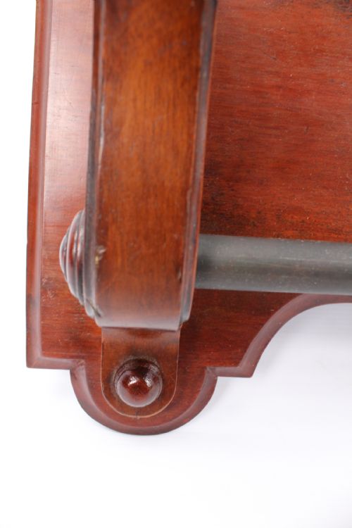 VICTORIAN MAHOGANY HANGING DOUBLE TOWEL RAIL - ADDITIONAL PHOTO 7