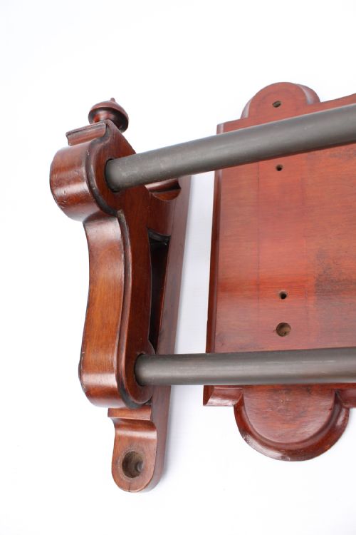 VICTORIAN MAHOGANY HANGING DOUBLE TOWEL RAIL - ADDITIONAL PHOTO 10