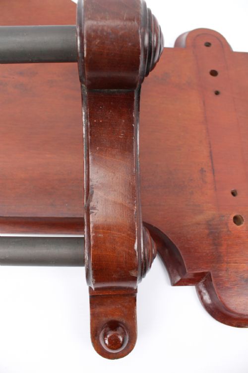 VICTORIAN MAHOGANY HANGING DOUBLE TOWEL RAIL - ADDITIONAL PHOTO 11