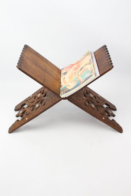 MOTHER OF PEARL INLAID VICTORIAN ARTS CRAFTS MAGAZINE STAND - ADDITIONAL PHOTO 1