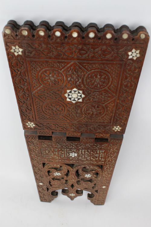 MOTHER OF PEARL INLAID VICTORIAN ARTS CRAFTS MAGAZINE STAND - ADDITIONAL PHOTO 10