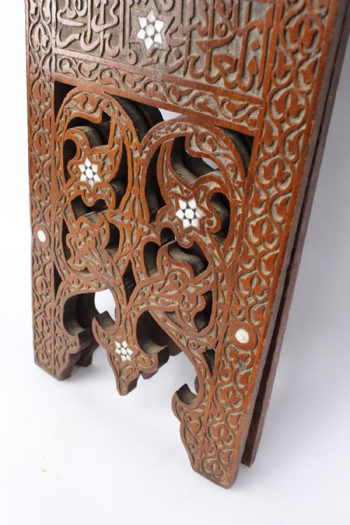 MOTHER OF PEARL INLAID VICTORIAN ARTS CRAFTS MAGAZINE STAND - ADDITIONAL PHOTO 11