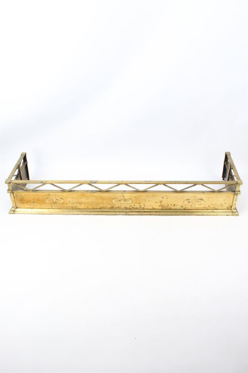 LARGE VICTORIAN BRASS ARTS CRAFTS FIRE FENDER 4FT3