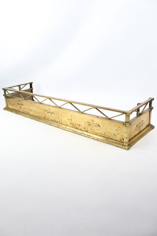 LARGE VICTORIAN BRASS ARTS CRAFTS FIRE FENDER 4FT3 - ADDITIONAL PHOTO 2