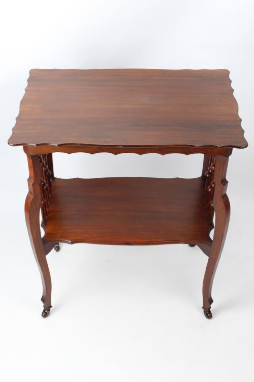 SMALL VICTORIAN ARTS CRAFTS WALNUT SIDE TABLE - ADDITIONAL PHOTO 1