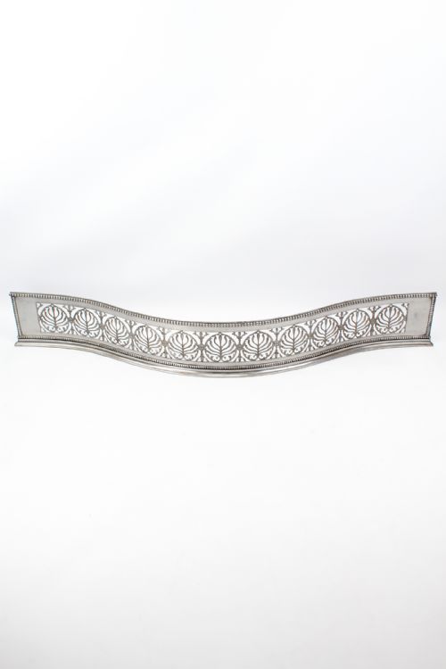 Large Georgian Serpentine Engraved Steel Fire Fender (4ft6)