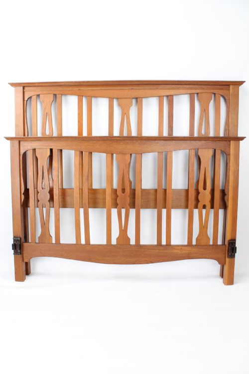 fig 2. Victorian Arts & Crafts Oak Double Bed