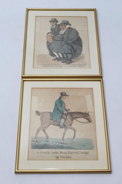 fig 2. Pair Georgian Etchings by Robert Dighton Prints