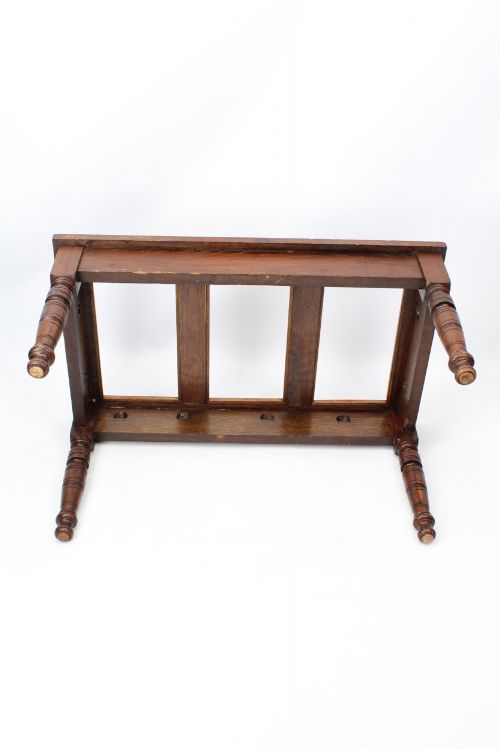 EDWARDIAN CARVED OAK LUGGAGE STAND - ADDITIONAL PHOTO 4